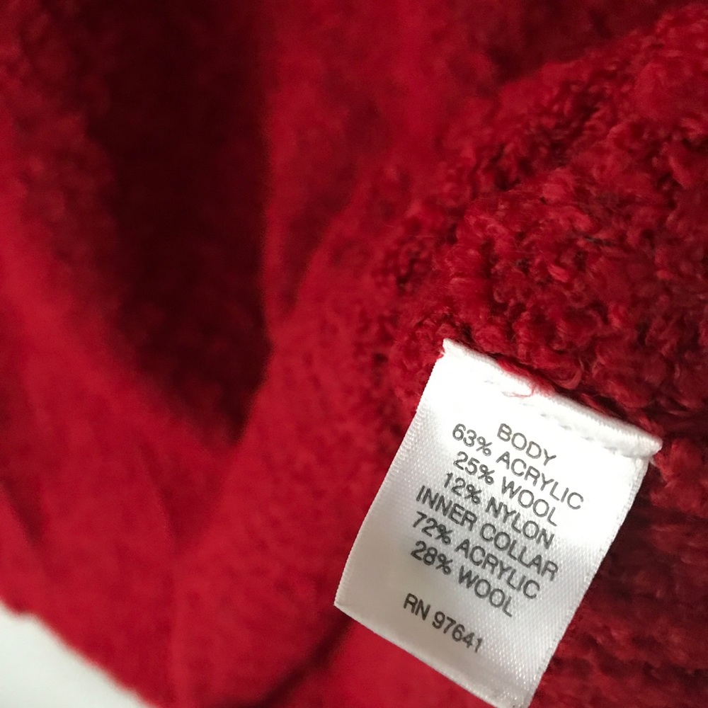 J Jill Boiled Wool Blend Sweater Pullover Crew Neck Red Sz S Long Sleeve Women’s - Picture 7 of 7
